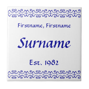 Carreau Tuile de nom de famille - victorienne