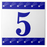 Carreau Tuile de nombre de Shooting Stars<br><div class="desc">Tuile de nombre d'étoiles filantes.</div>