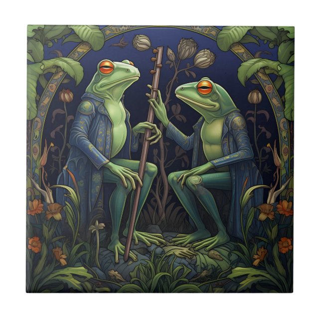 Carreau Tuile de Philosophe King Frogs (Collection de maré (Devant)