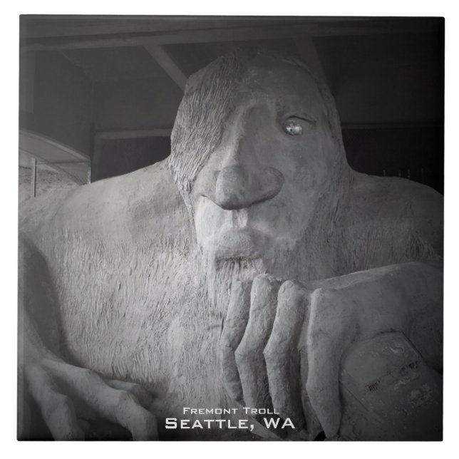 Carreau Tuile de photo de Seattle Fremont Troll (Devant)