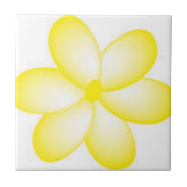 Carreau Tuile de plumeria jaune et blanc d'Hawaï (Devant)
