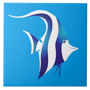 CARREAU TUILE DE POISSONS D'ANGE