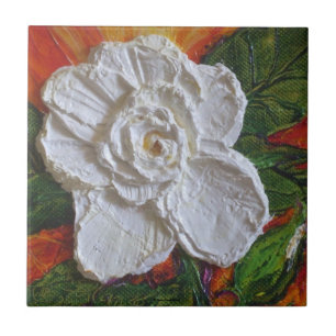 Carreau Tuile de rose blanc