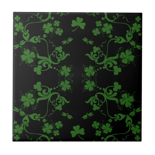 Carreau Tuile de shamrocks et de remous (Devant)