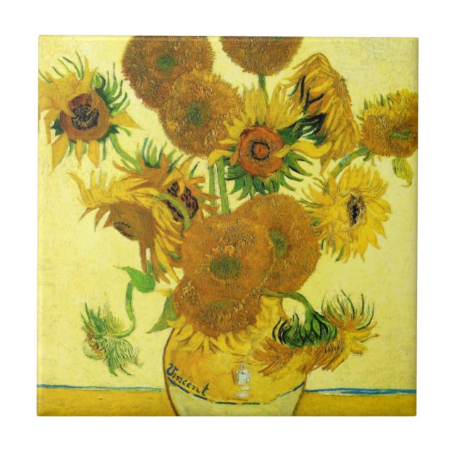 Carreau Tuile de tournesols de Van Gogh (Devant)