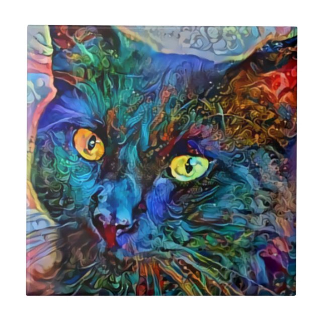 Carreau Tuile de trépied de l'art 1 de chat (Devant)