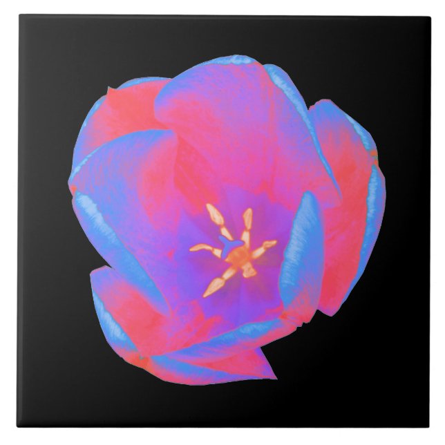 Carreau Tuile de tulipe fluorescente (Devant)