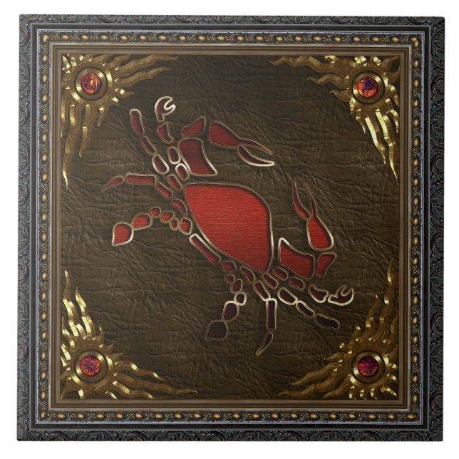 Carreau Tuile de zodiaque - Cancer (Devant)