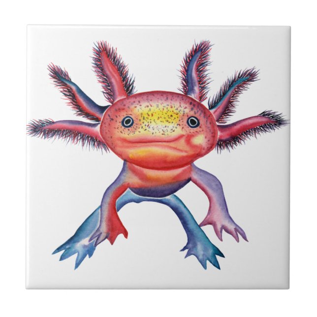 Carreau Tuile décorative de conception effrontée d'Axolotl (Devant)
