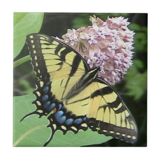 Carreau Tuile décorative de papillon jaune de machaon