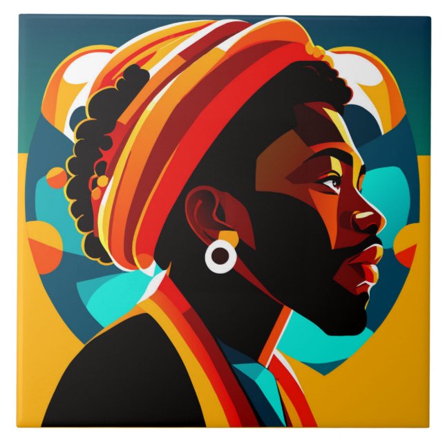 Carreau Tuile d'homme africaine (Devant)