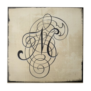 Carreau tuile du mongram "M"
