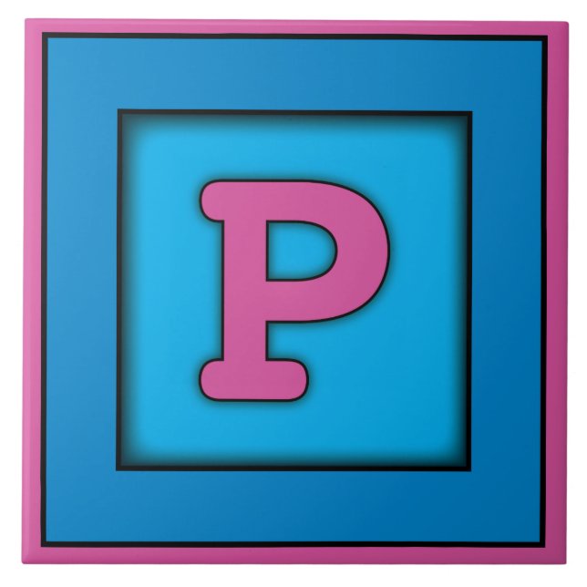 Carreau Tuile en céramique de bébé - lettre P (Devant)