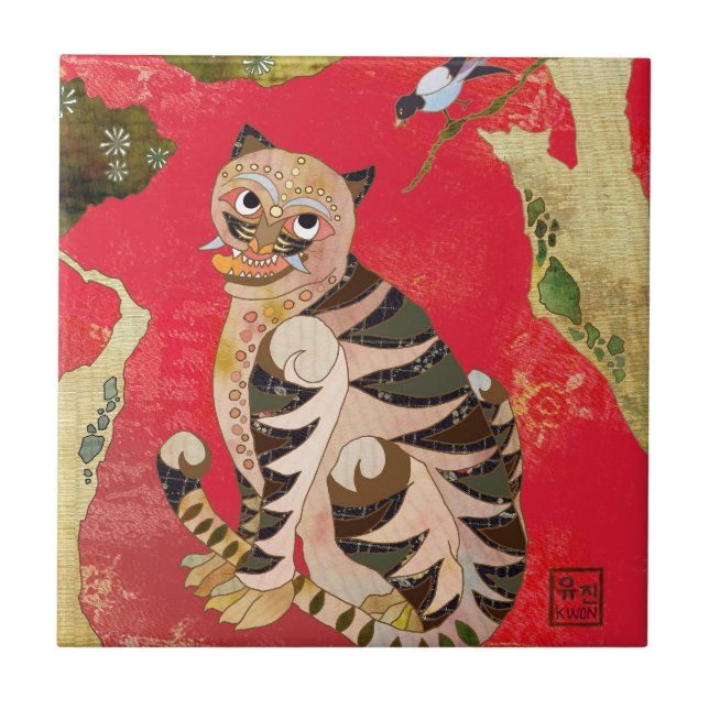 Carreau Tuile en céramique de Deco d'art populaire coréen (Devant)