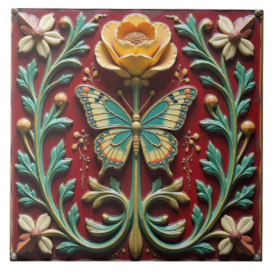 Carreau Tuile en céramique du jardin papillon