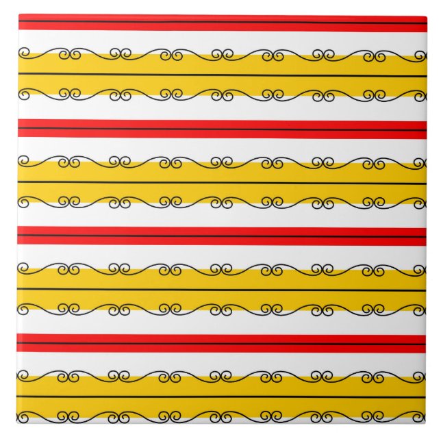 Carreau Tuile en céramique espagnole Stripe (Devant)