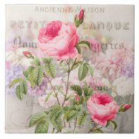 Tuile en céramique Redoute Roses Rose