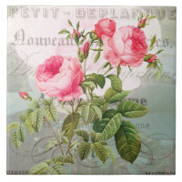 Tuile en céramique Redoute Roses Rose