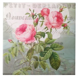 Carreau Tuile en céramique Redoute Roses Rose