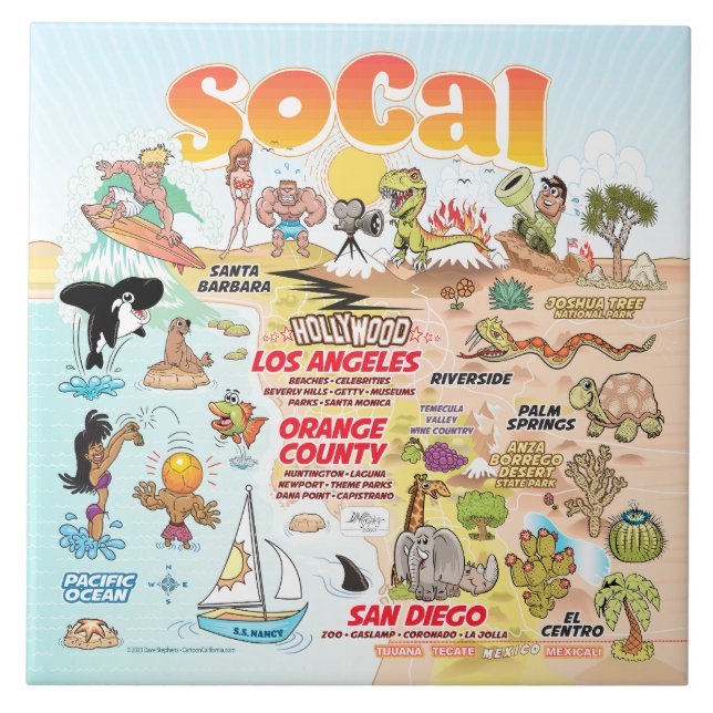 Carreau Tuile en céramique SoCal (Devant)