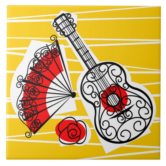 Carreau Tuile en céramique Souvenirs d'Espagne (Devant)