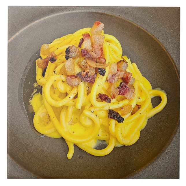 Carreau Tuile en céramique Spaghetti carbonara (Devant)