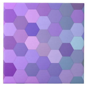 Carreau tuile en céramique violet hexagone