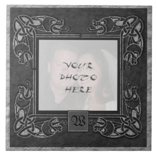 Carreau " Tuile en pierre grise "celtique de cadre de