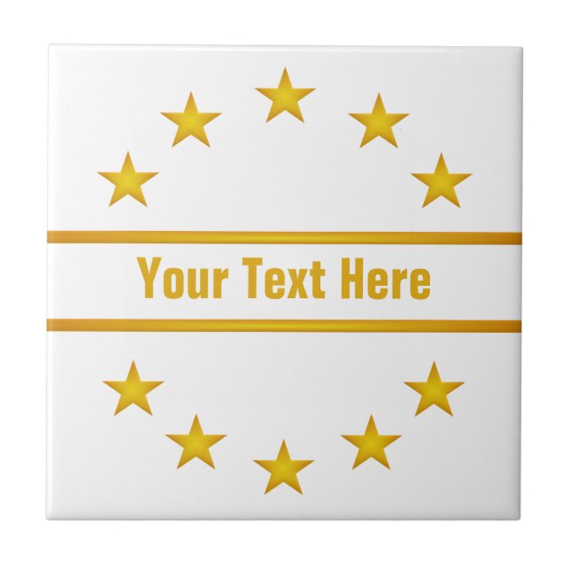 Carreau Tuile ETOILES D'OR PERSONNALISÉE (Devant)