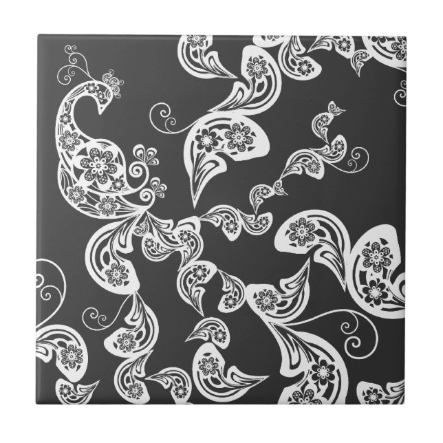 Carreau Tuile faite sur commande blanche de cadeau de (Devant)