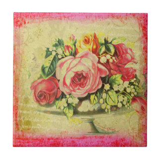 Carreau Tuile faite sur commande d'art de collage de roses
