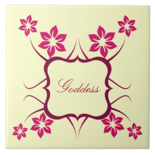 Carreau Tuile florale de déesse, rose