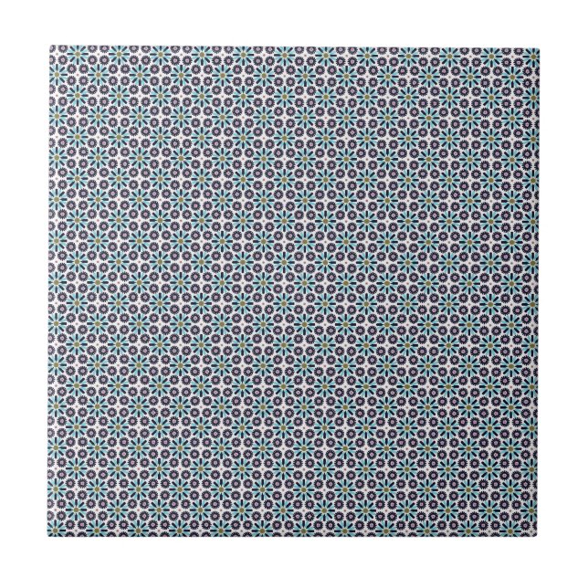 Carreau Tuile florale géométrique de motif (Devant)