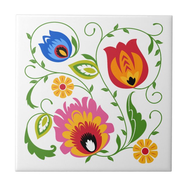 Carreau Tuile folk polonaise (Devant)