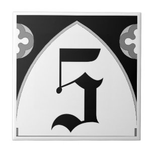 Carreau Tuile gothique de numéro de maison