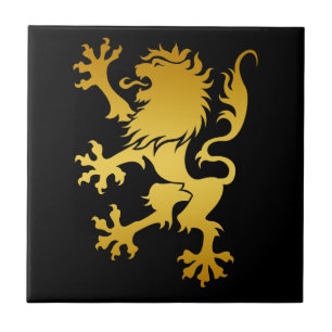 Carreau Tuile héraldique d'or de lion