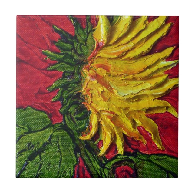Carreau Tuile jaune de tournesol (Devant)
