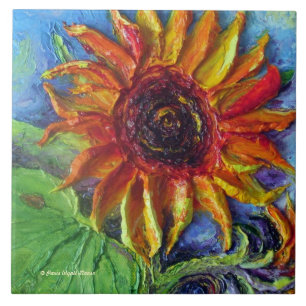 Carreau Tuile jaune de tournesol