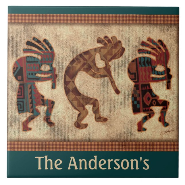 Carreau Tuile Kokopelli Personnalisée (Devant)