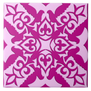 Carreau Tuile marocaine - magenta et rose