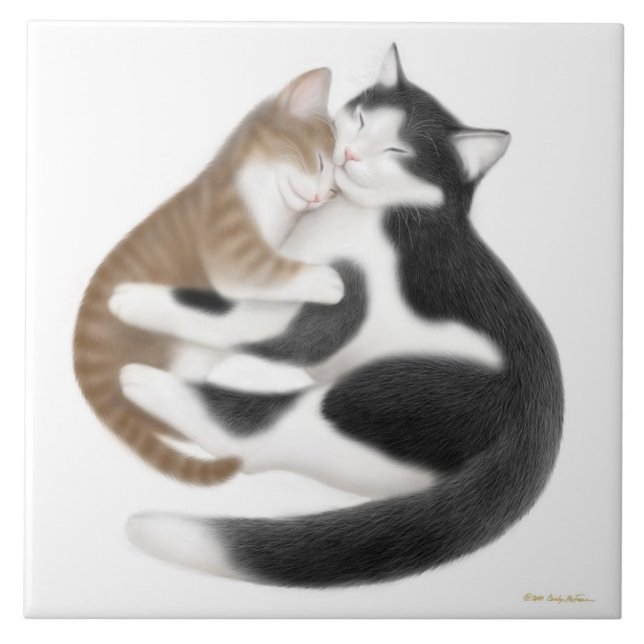 Carreau Tuile maternelle d'amour de Kitty (Devant)