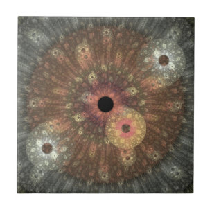 Carreau Tuile métallique de fractale de flamme