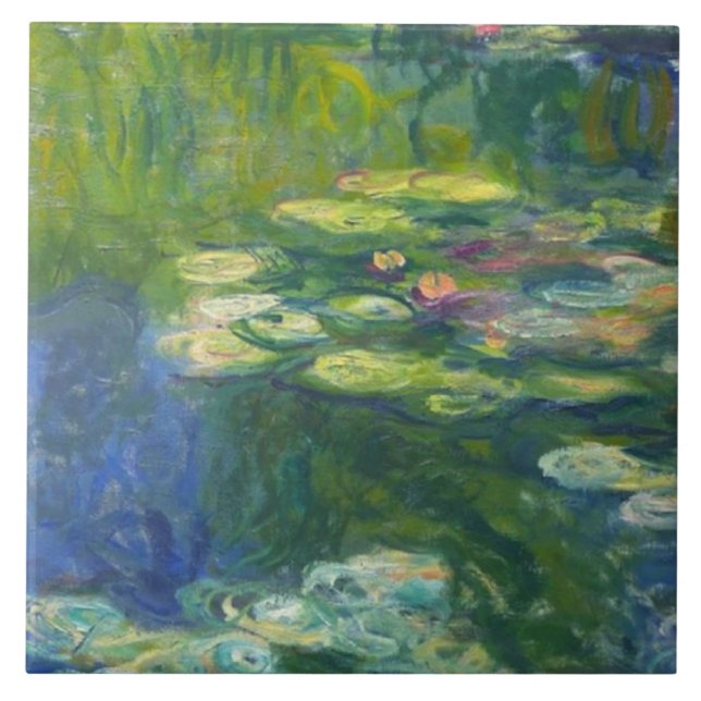 Carreau Tuile modulaire droite de Lilly de l'eau de Monet (Devant)