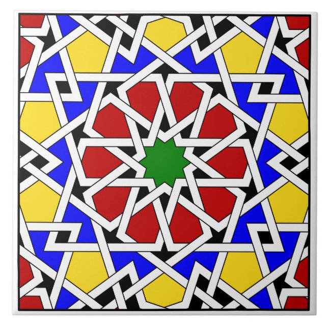 Carreau Tuile motif géométrique islamique (Devant)