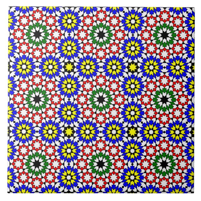 Carreau Tuile motif géométrique islamique (Devant)