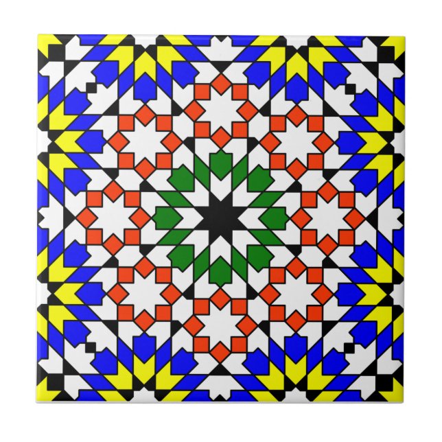 Carreau Tuile motif géométrique islamique (Devant)