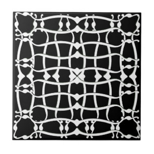 Carreau Tuile motif monochromatique Art nouveau
