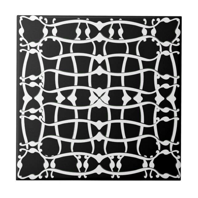 Carreau Tuile motif monochromatique Art nouveau (Devant)