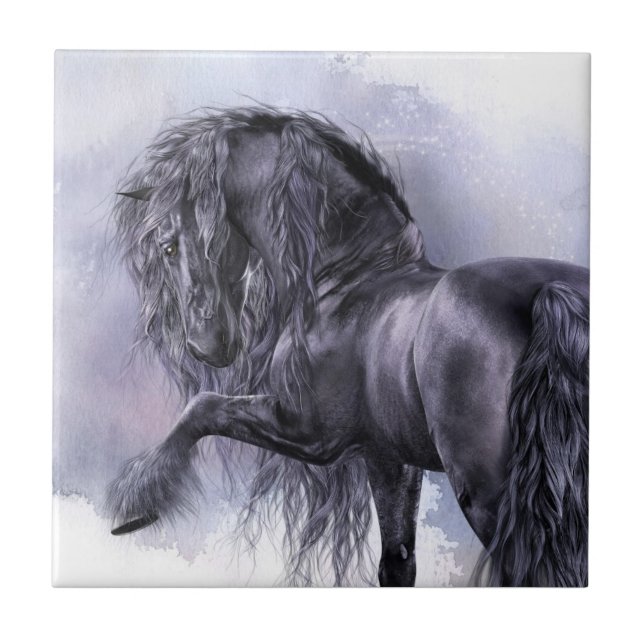 Carreau Tuile noire d'art de perle (Devant)