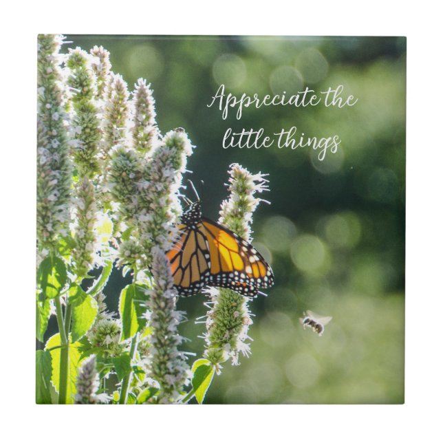 Carreau Tuile Papillon et Abeille (Devant)
